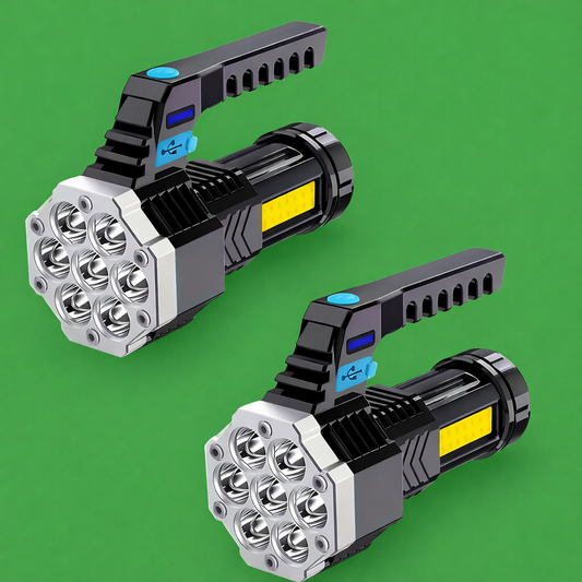 7 LED Rechargeable Flashlight with COB Side Light