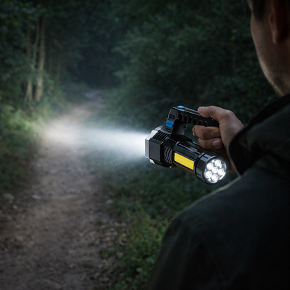 7 LED Rechargeable Flashlight with COB Side Light