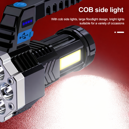 7 LED Rechargeable Flashlight with COB Side Light