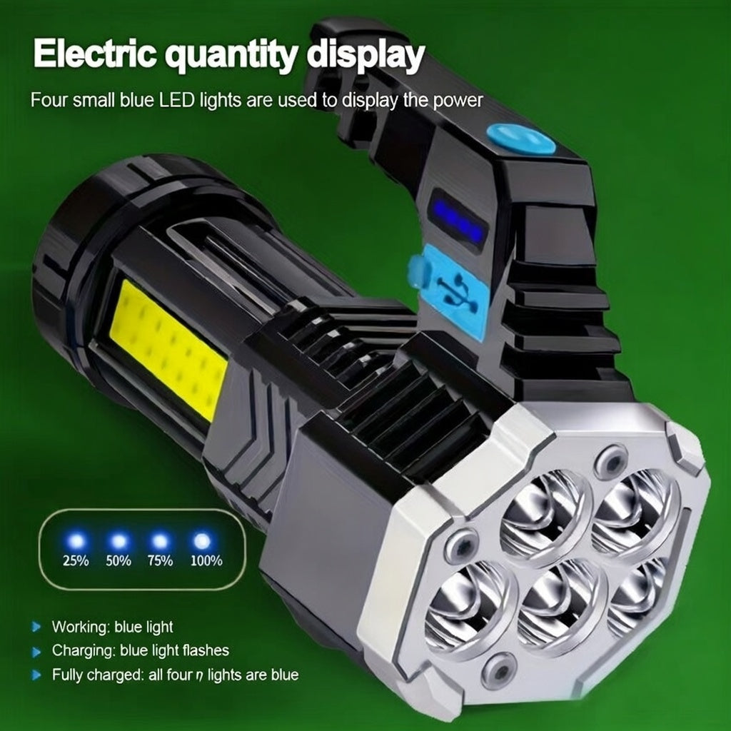 7 LED Rechargeable Flashlight with COB Side Light