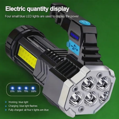 7 LED Rechargeable Flashlight with COB Side Light